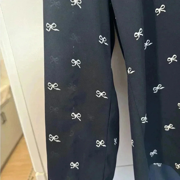 Banana Republic Navy Bow Button Up Blouse - Picture 2 of 5